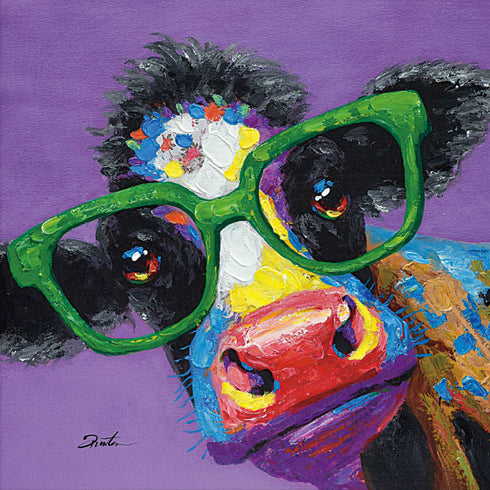 オイルペイントアート カウグラス 63×63cm.|s3